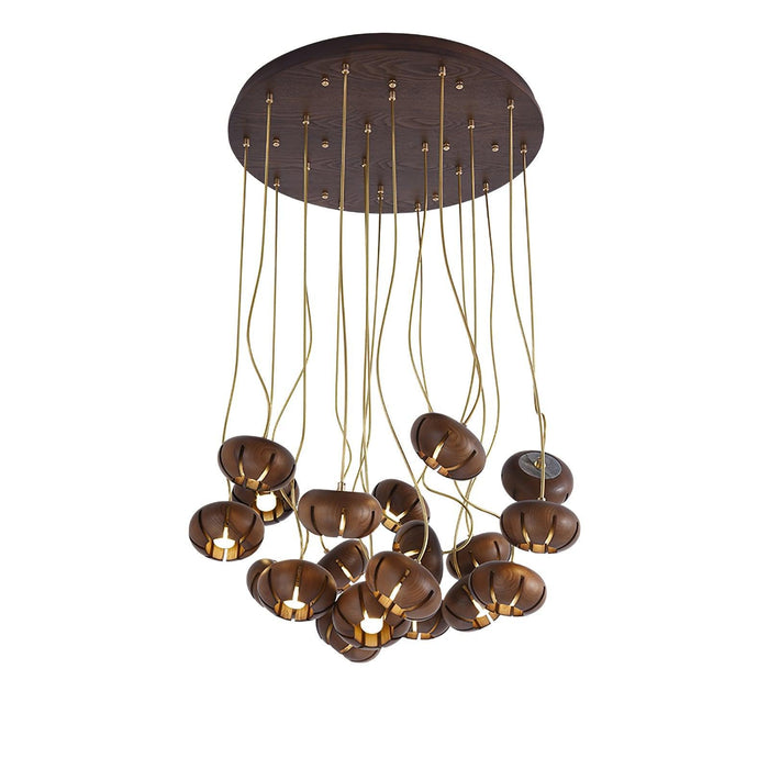 Wood Pumpkin Cluster Chandelier-DWHOME