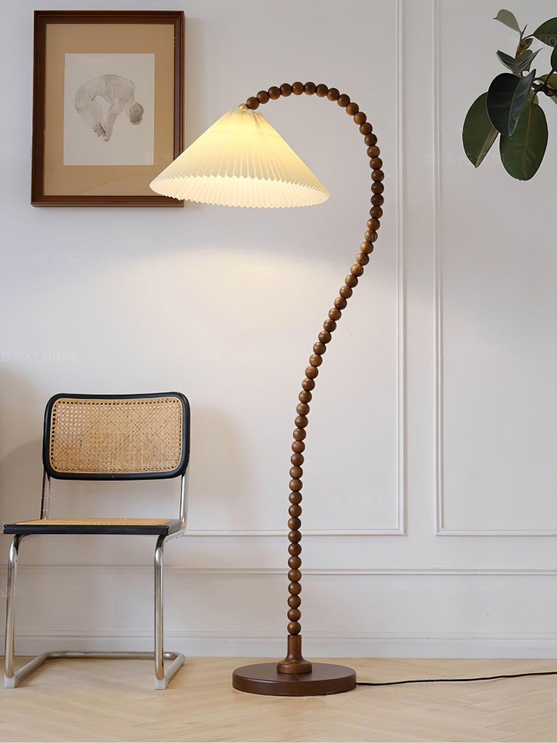 Wooden Bead Floor Lamp-DWHOME