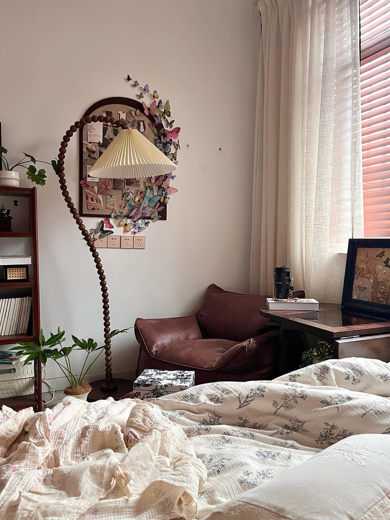 Wooden Bead Floor Lamp-DWHOME