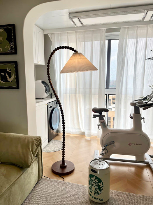 Wooden Bead Floor Lamp-DWHOME
