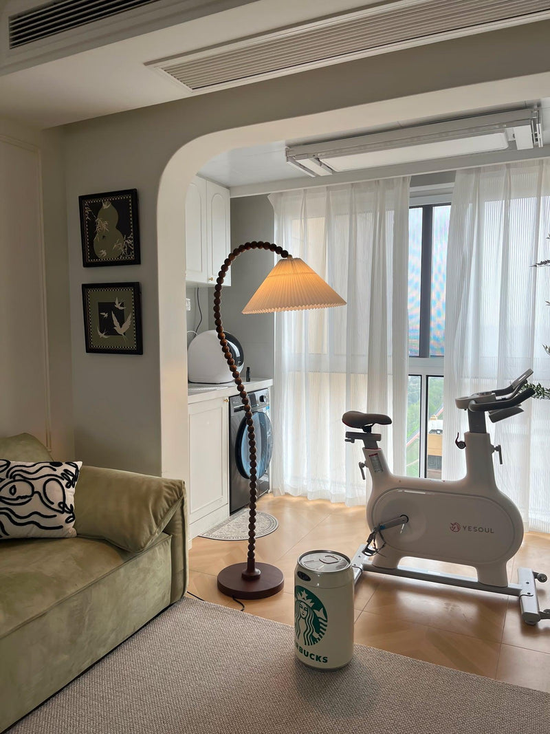 Wooden Bead Floor Lamp-DWHOME