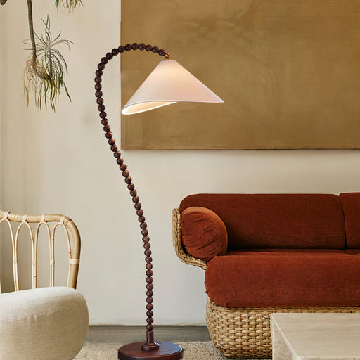 Wooden Bead Floor Lamp.