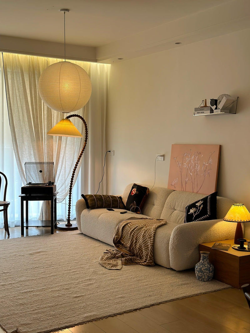 Wooden Bead Floor Lamp-DWHOME