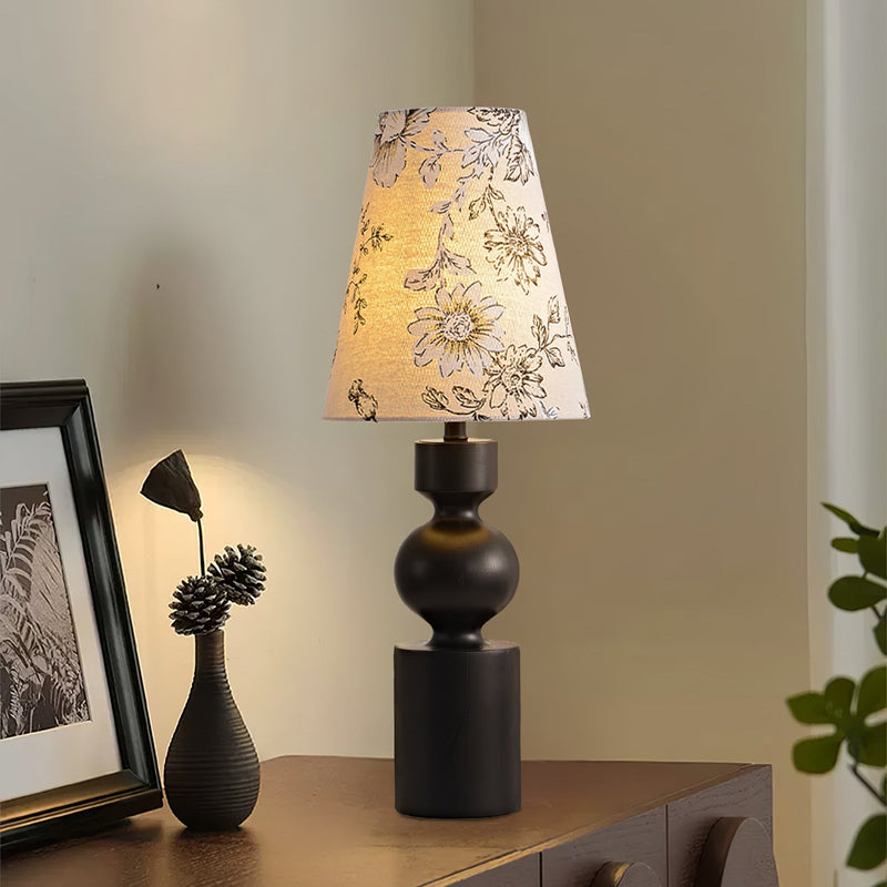 Wooden Flower Pattern Table Lamp-DWHOME