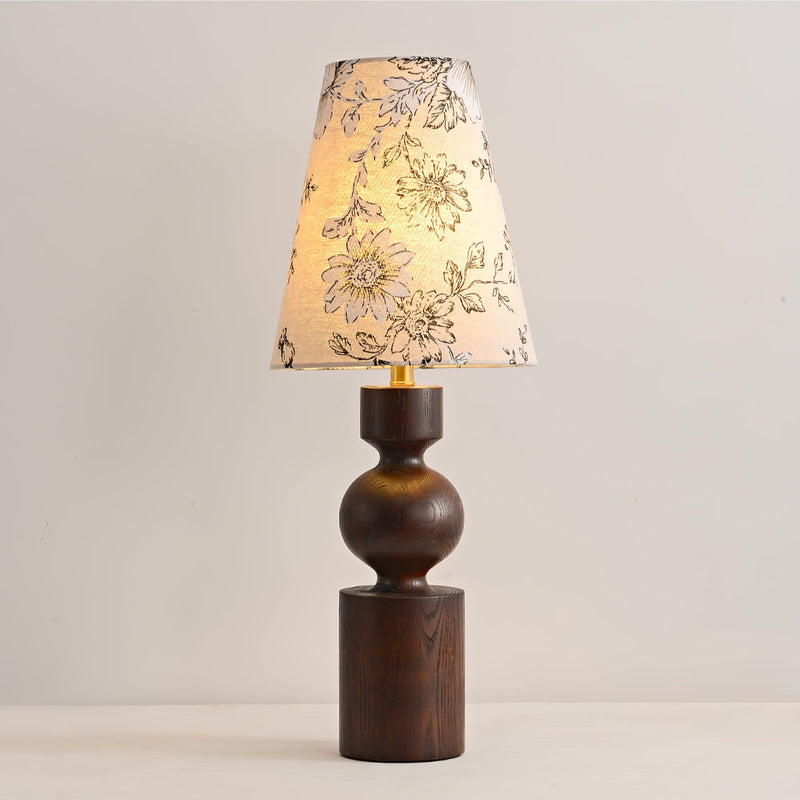 Wooden Flower Pattern Table Lamp-DWHOME