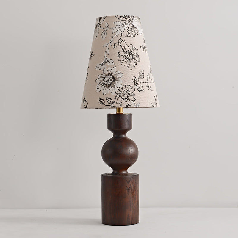 Wooden Flower Pattern Table Lamp-DWHOME