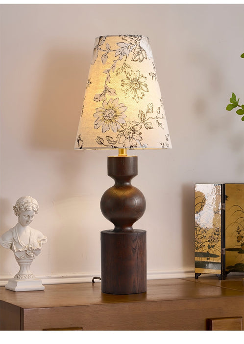 Wooden Flower Pattern Table Lamp-DWHOME