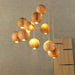 Wooden Orb Sphere Cluster Pendant Light.