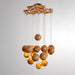 Wooden Orb Sphere Cluster Pendant Light.