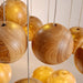 Wooden Orb Sphere Cluster Pendant Light.