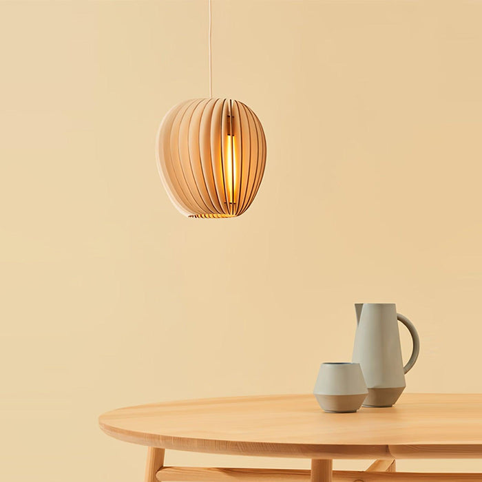 Wooden Orb Pendant Lamp.