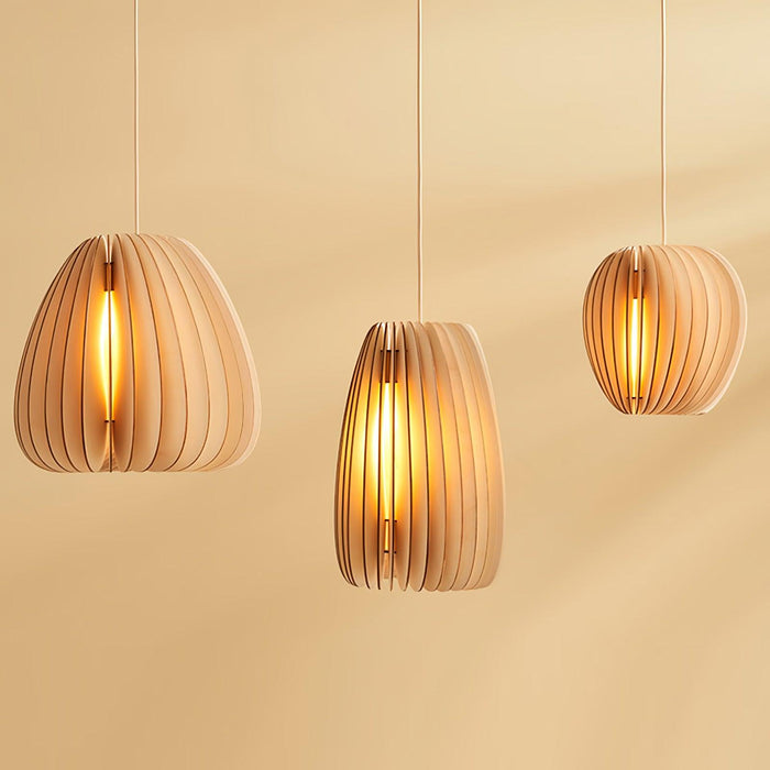 Wooden Orb Pendant Lamp.