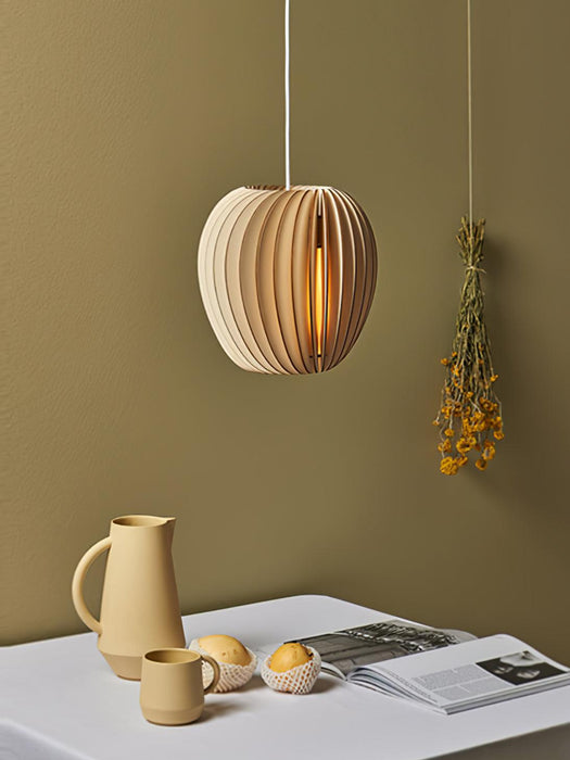 Wooden Orb Pendant Lamp.