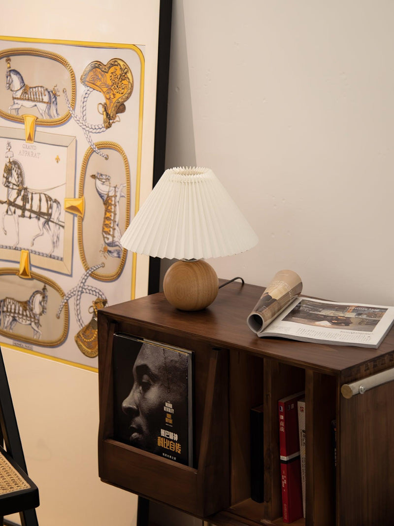 Wooden Pleated Table Lamp-DWHOME