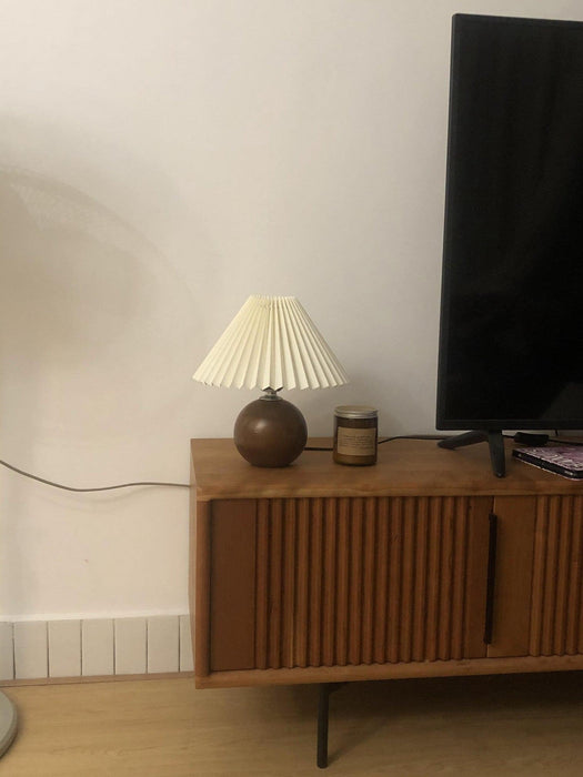 Wooden Pleated Table Lamp - DWHOME