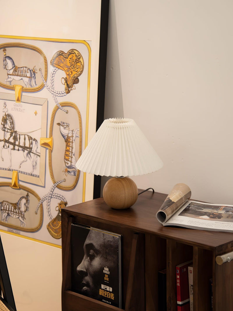Wooden Pleated Table Lamp-DWHOME