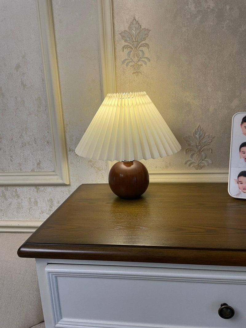 Wooden Pleated Table Lamp-DWHOME
