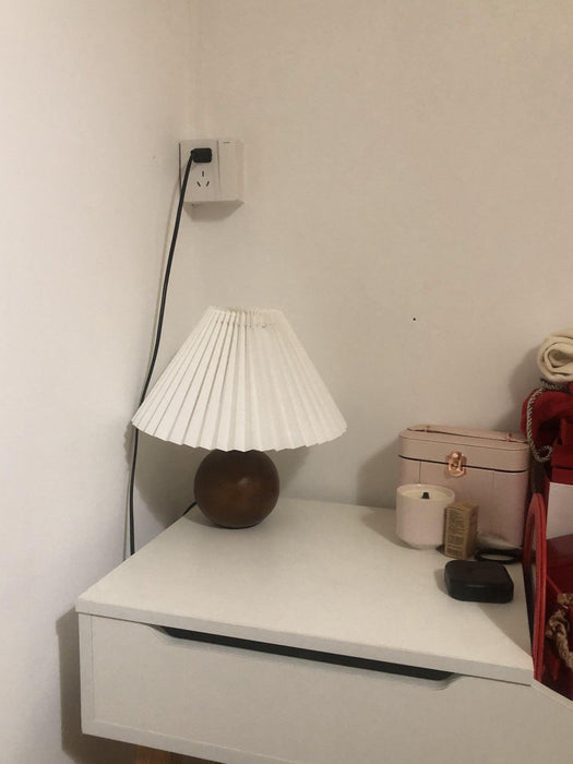 Wooden Pleated Table Lamp - DWHOME