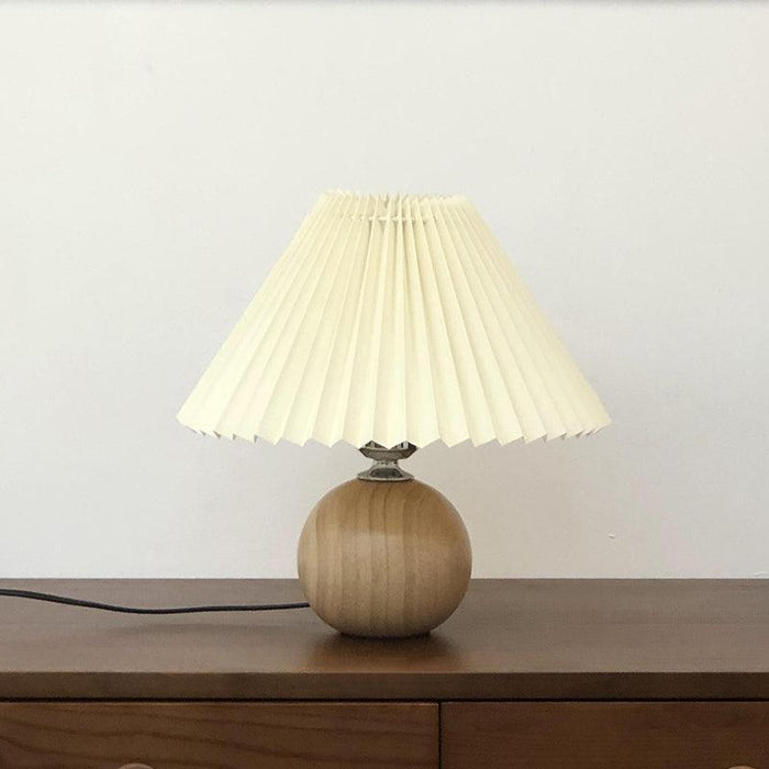 Wooden Pleated Table Lamp - DWHOME