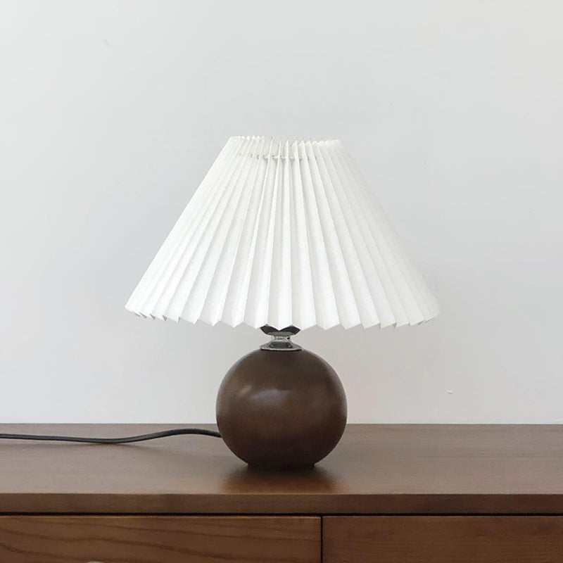 Wooden Pleated Table Lamp-DWHOME
