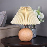 Wooden Pleated Table Lamp-DWHOME