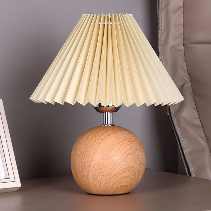 Wooden Pleated Table Lamp - DWHOME