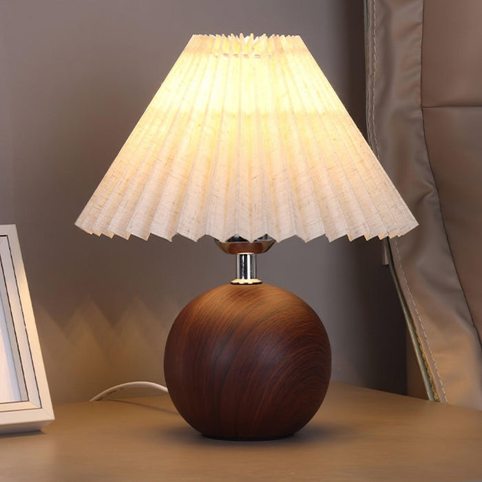 Wooden Pleated Table Lamp - DWHOME