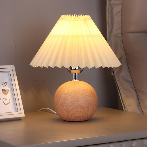Wooden Pleated Table Lamp-DWHOME