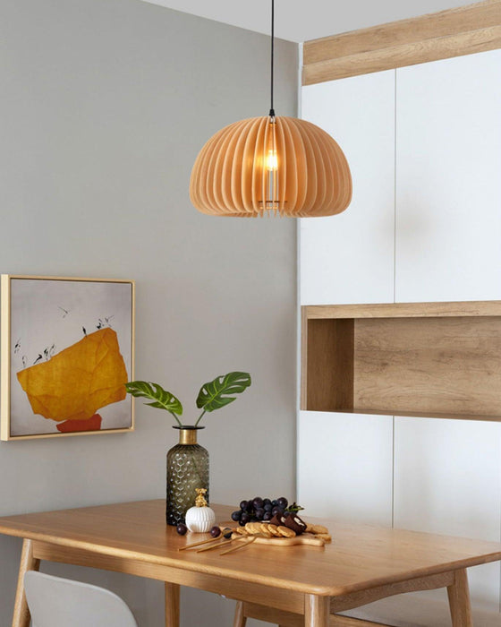 Wooden Pumpkin Pendant Lamp-DWHOME