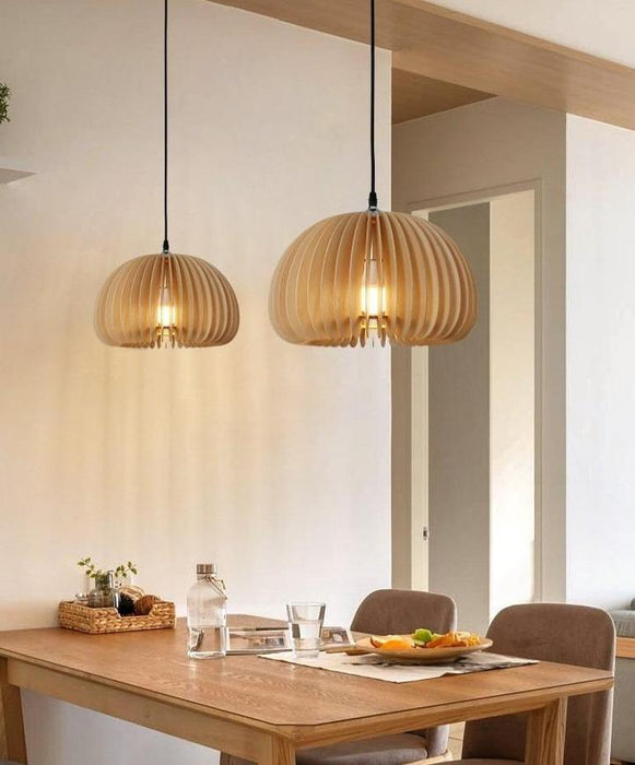 Wooden Pumpkin Pendant Lamp-DWHOME