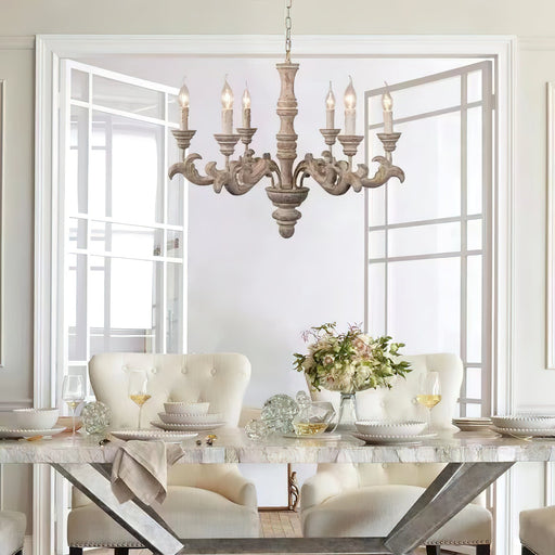 Wooden Roman Column Chandelier-DWHOME