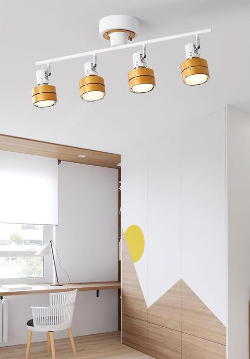 Wooden Adjustable Spot Ceiling Lamp - DWHOME