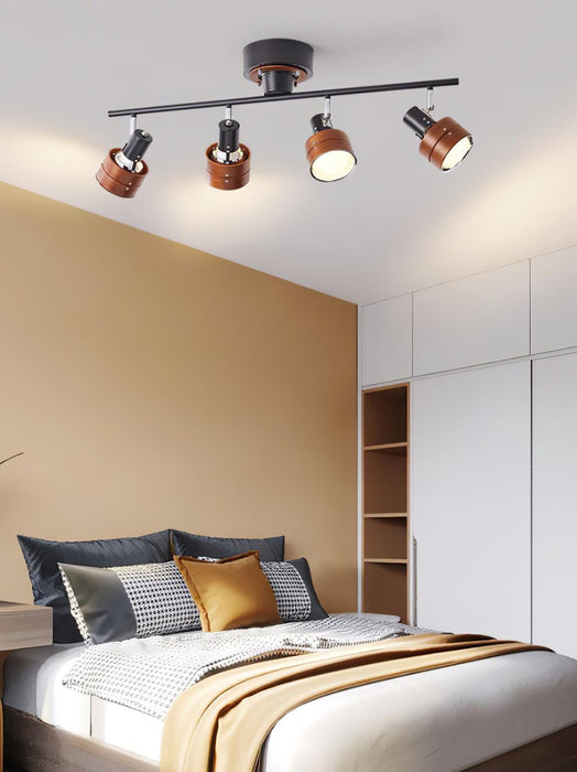 Wooden Adjustable Spot Ceiling Lamp - DWHOME