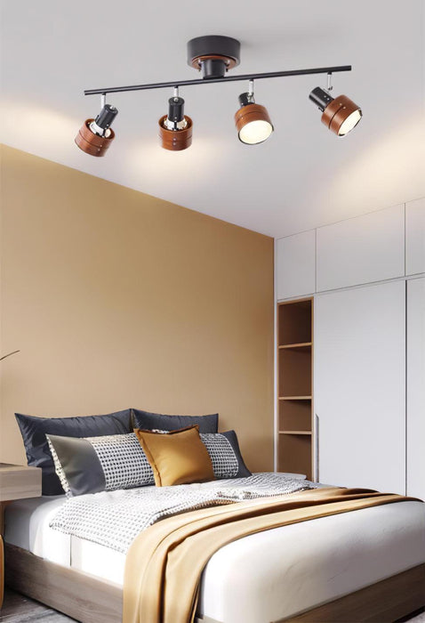 Wooden Adjustable Spot Ceiling Lamp - DWHOME