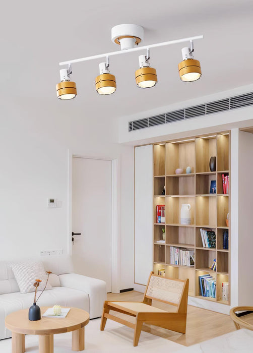 Wooden Adjustable Spot Ceiling Lamp - DWHOME