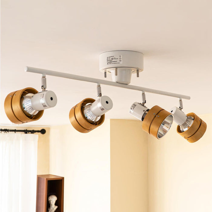 Wooden Adjustable Spot Ceiling Lamp - DWHOME