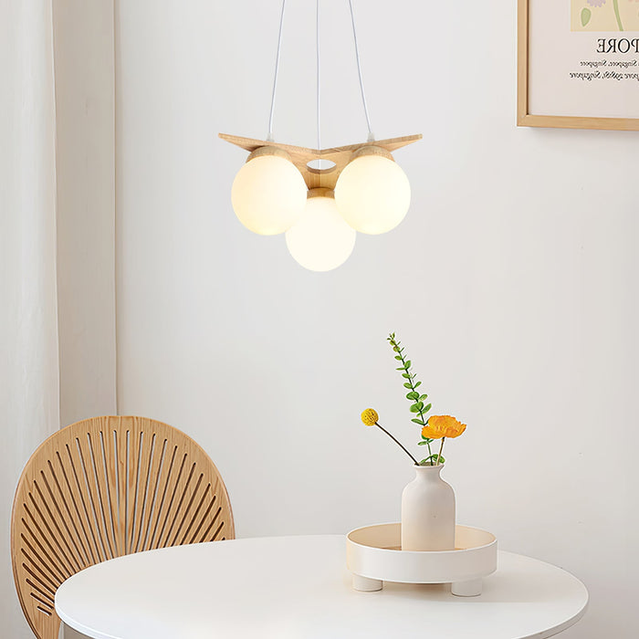 Wooden Star With Glass Chandelier-DWHOME