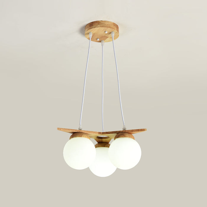 Wooden Star With Glass Chandelier-DWHOME