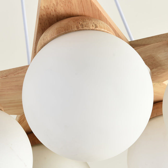Wooden Star With Glass Chandelier-DWHOME