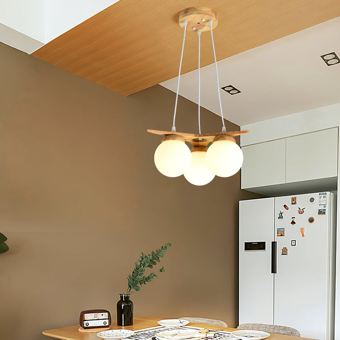 Wooden Star With Glass Chandelier-DWHOME