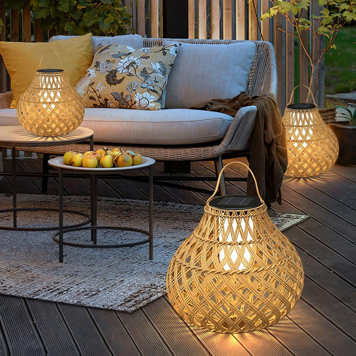 Woven Sphere Lantern Outdoor Lamp - DWHOME