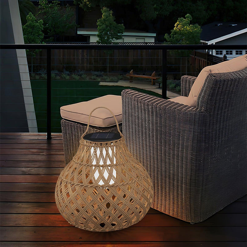 Woven Sphere Lantern Outdoor Lamp-DWHOME