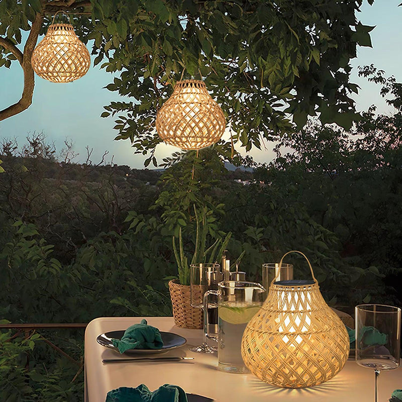Woven Sphere Lantern Outdoor Lamp-DWHOME
