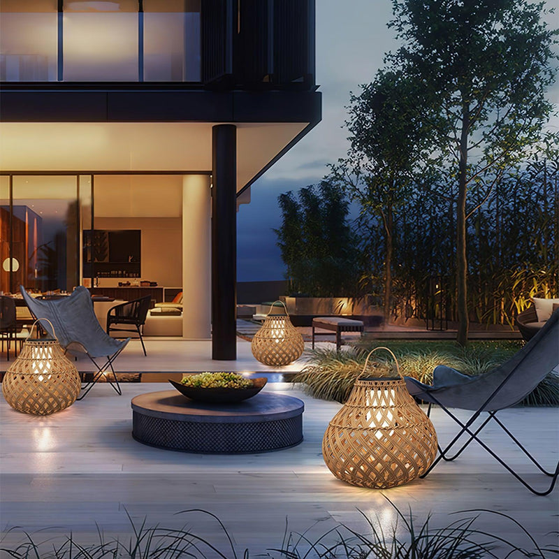 Woven Sphere Lantern Outdoor Lamp-DWHOME