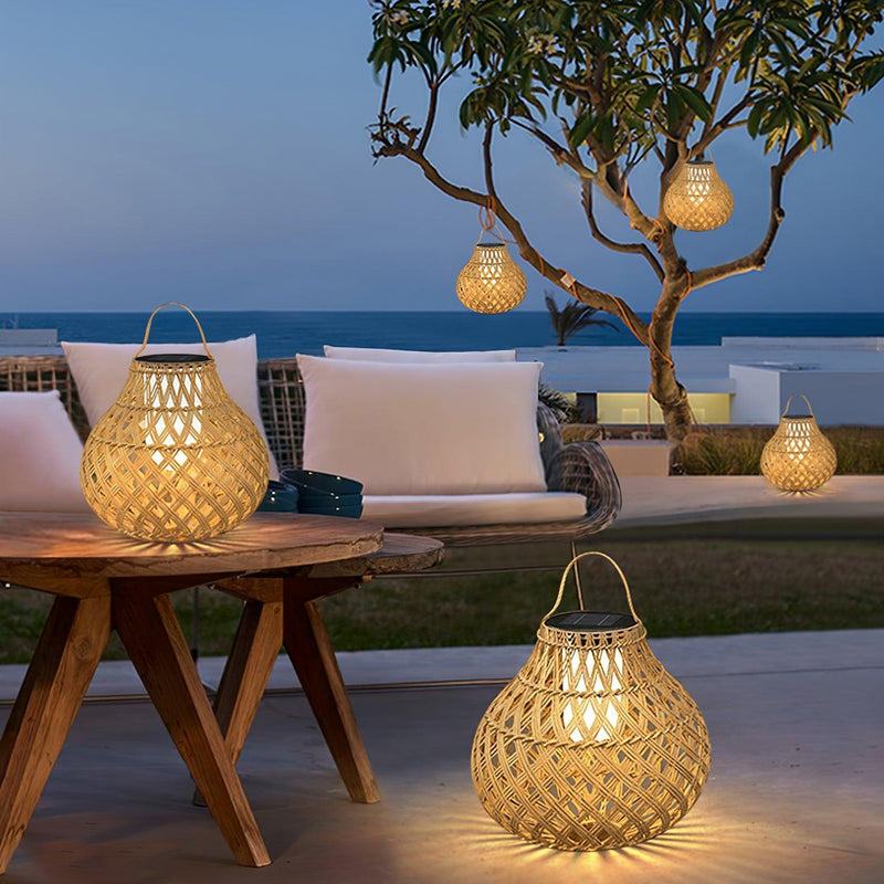 Woven Sphere Lantern Outdoor Lamp-DWHOME