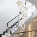 Yasmin Dimmable Crystal Ring Ceiling Light for Staircase-DWHOME