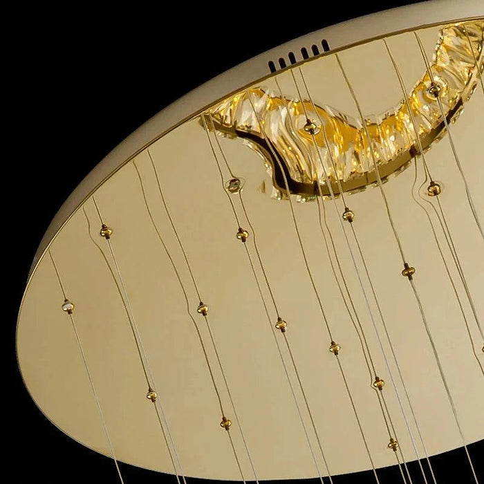 Yasmin Dimmable Crystal Ring Ceiling Light for Staircase-DWHOME