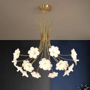Yelis Modern Copper Glass Flower Chandelier-DWHOME