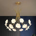 Yelis Modern Copper Glass Flower Chandelier.