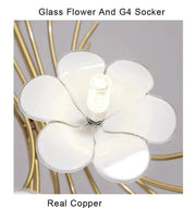 Yelis Modern Copper Glass Flower Chandelier-DWHOME